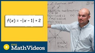 Identify the transformations domain and range absolute value function [upl. by Ivanna]