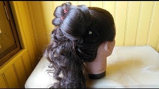 Coiffure quotNoeudbouclesquot  Hairstyle quotKnot bunBow TieCurly hairquotPeinado quotBuclesBowtie lazoquot [upl. by Deanne]