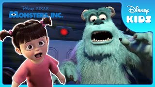 Sulley Meets Boo for the First Time  Monsters Inc  Disney Kids [upl. by Zetnahs]