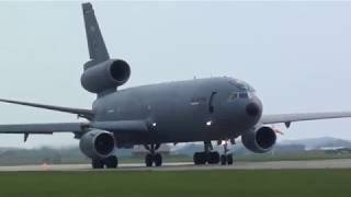 🇺🇸LOUD KC10 heavy takeoff from RAF Mildenhall [upl. by Leveroni726]