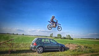 SKOCZYŁEM CROSSEM NAD AUTEMDIRT BIKE JUMP OVER CAR [upl. by Nishom]