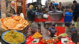 Breakfast in Kabul Afghanistan  Street food in Pole Khishti  Liver fry  Kabuli pulao  Milk Chai [upl. by Nelleh85]