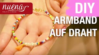 Armband selber machen  mit Verschluss aus Perlen und Rocailles  Schmuck DIY Anleitung  NUENA [upl. by Kerns]