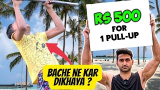 Pull up challenge Win 500  Public Reaction shorts [upl. by Naujak]