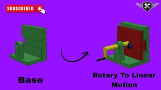 Rotary to Linear Motion mechanism in SolidworksBaseAutoCAD3D modelakd tutorial cad [upl. by Vern]