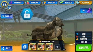 UNLOCK URTINOTHERIUM X3 MAX LEVEL 40  JURASSIC WORLD THE GAME [upl. by Hadleigh757]