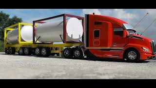 trailers a escala 132 kenworth t680 nexgent con full de isotanques [upl. by Vudimir]