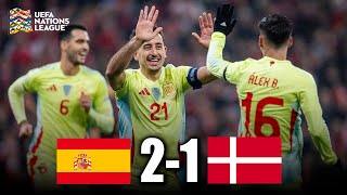 ESPAÑA vs DINAMARCA 21  GOLES y RESUMEN del PARTIDO  NATIONS LEAGUE [upl. by Naedan]