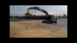 Vlentec Vacuum pipe lifter HDPE pipe Morocco [upl. by Marie]