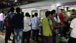 Commuters Boarding Running Local Train at Borivali Station  Indian Railways [upl. by Rebekah]