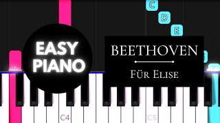 Für Elise EASY Piano Tutorial  Ludwig Van Beethoven [upl. by Averyl]