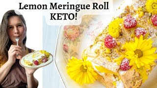 Keto Lemon Meringue Roulade  A showstopper dessert [upl. by Adnalue]