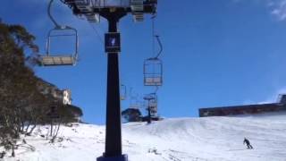 A Ride On The Playground Double Chairlift at Mt Hotham [upl. by Jb74]