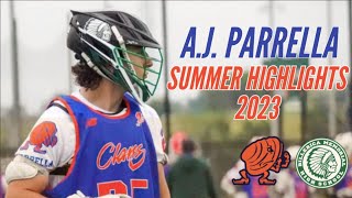 AJ Parrella Dickinson 2029 Summer Lacrosse Highlights 2023 [upl. by Marius]