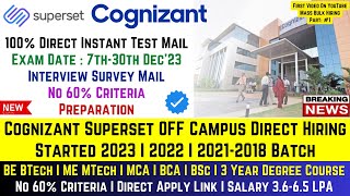 Cognizant Biggest Off Campus Drive For 2023 Batch  Superset Official Mass Hiring 2023 [upl. by Emanuel985]