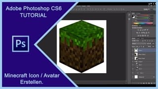 ADOBE PHOTOSHOP CS6  MINECRAFT  AVATAR  ICON  ERSTELLEN Tutorial German Deutsch 2013 [upl. by Gnouh]