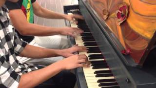 Public piano jam 4 hands [upl. by Enelyak]