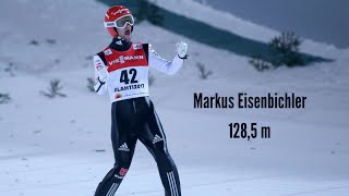 Markus Eisenbichler 1285 m 22022019 Kwalifikacje MŚ Innsbruck Seefeld 2019 [upl. by Nibot]