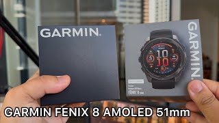 Garmin Fenix 8 51mm Amoled Sapphire Edition Carbon Grey Titanium with Black  Pebble Grey Band [upl. by Kayne183]