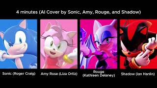 4 minutes AI Cover by Sonic Amy Rouge and Shadow [upl. by Husein]