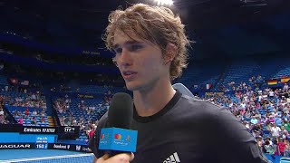 Alexander Zverev oncourt interview RR  Mastercard Hopman Cup 2019 [upl. by Most]