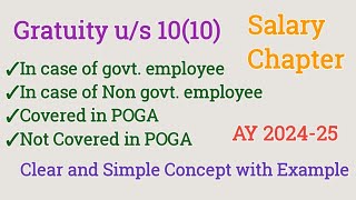 Gratuity  Exemption under section 10 10  Retirement benefits  Tax on gratuity [upl. by Dael342]