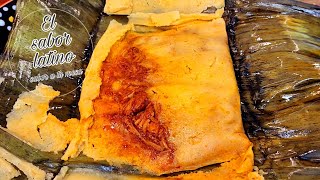 🔴Como hacer unos Deliciosos Tamales Rojos de Puerco y Pollo en Hoja de Platano 🔥 [upl. by Nevak948]