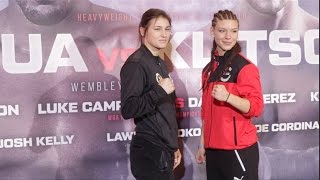 KATIE TAYLOR v NINA MEINKE  OFFICIAL HEAD TO HEAD  FINAL PRESS CONFERENCE  JOSHUA v KLITSCHKO [upl. by Lad]