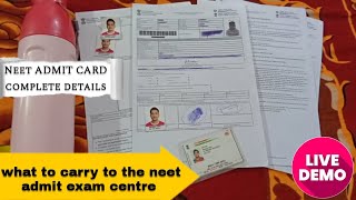 NEET 2024  what to carry to the NEET admit exam centre ❓ complete details  live Demo 💯 [upl. by Poock253]