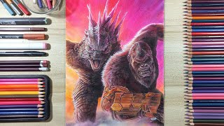 Drawing Godzilla x Kong The New Empire  Fame Art [upl. by Millicent]