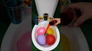 Experiment  Colorful Candy VS Rainbow Balloons Cola Fanta Sprite and Mentos in Toilet shorts [upl. by Dlanger]