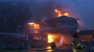 Two Alarm Fire Damages Five Homes Graham WA RAW Footage [upl. by Elleiand]