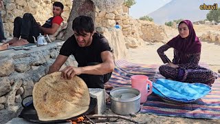 Nomadic Life Cooking local bread on the fire in the traditional way by Ali [upl. by Leonerd]