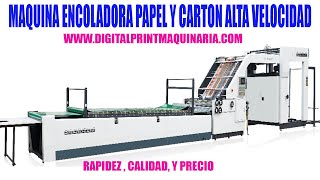 Encoladora Automatica para papel y carton Alta Produccion [upl. by Irret]