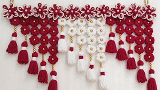 EASY WOOLEN DOOR HANGING TORAN  DIY WOOLEN TORAN MAKING  DOOR HANGING CRAFT IDEASNAVRATRI TORAN [upl. by Marcell]