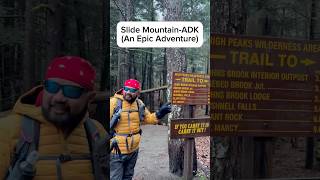 Hiking Slide Mountain Adirondack NY on a snowy trail condition [upl. by Hultin]