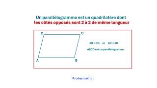 Seconde  Configurations du plan  Parallélogrammes [upl. by Armalda51]