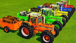 TRANSPORTING BULLS COLORED URSUS amp VALTRA TRACTORS WITH MAN TRUCKS  Farming Simulator 22 [upl. by Llerrod]