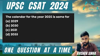 The calendar for the year 2025 is same forα 2029b 2030c 2031d 2033  UPSC CSAT 2024 [upl. by Maison50]