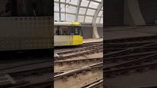 Altrincham Metrolink tram departing Manchester Victoria [upl. by Erialb]