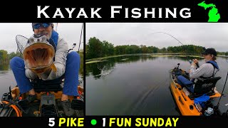 Kayak Fishing  5 Pike  Late Season  4th Weekend Sept 2024 [upl. by Rohclem]