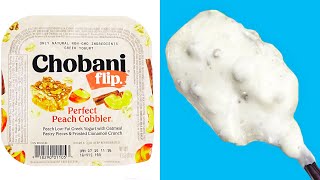 CHOBANI FLIP PERFECT PEACH COBBLER Greek Yogurt  Whats Inside [upl. by Sesmar]