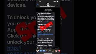 Apple ID has been locked message SCAM Alert  Apple scam [upl. by Fanni65]