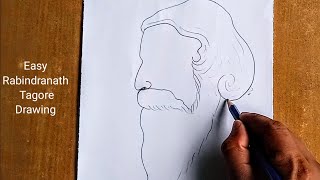 Rabindranath Tagore Drawing ll Easy Rabindranath Tagore Drawing For Beginners ll [upl. by Milburt]