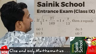 If √127169  1x13 then equals  Sainik School Entrance Exam Class IX [upl. by Nilac946]