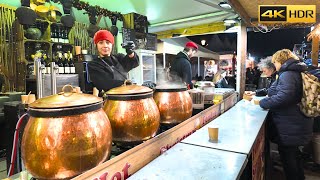 Paris Christmas Market in Eiffel Tower Walking Tour 4K HDR [upl. by Nylcoj350]