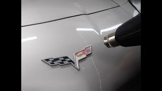 C6 Corvette Emblem Badge Removal Before Vinyl Wrap [upl. by Hackney17]