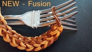 Fusion Rainbow loom Bracelet on two forks [upl. by Chalmer]