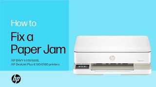 Fix a paper jam  HP ENVY 61006500 amp HP DeskJet Plus 61006500  HP Support [upl. by Bendicty]