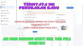 Update Terbaru Google Adsense 2023  Tab Subdomain Akan Dihapus Apakah Penghasilan Berpengaruh [upl. by Senoj]